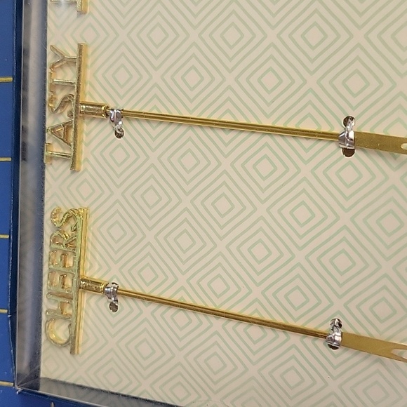 Gold 100% Stainless Steel Cocktail Picks Set of 4 Cheera Tasty Delish Yum New - Picture 3 of 4